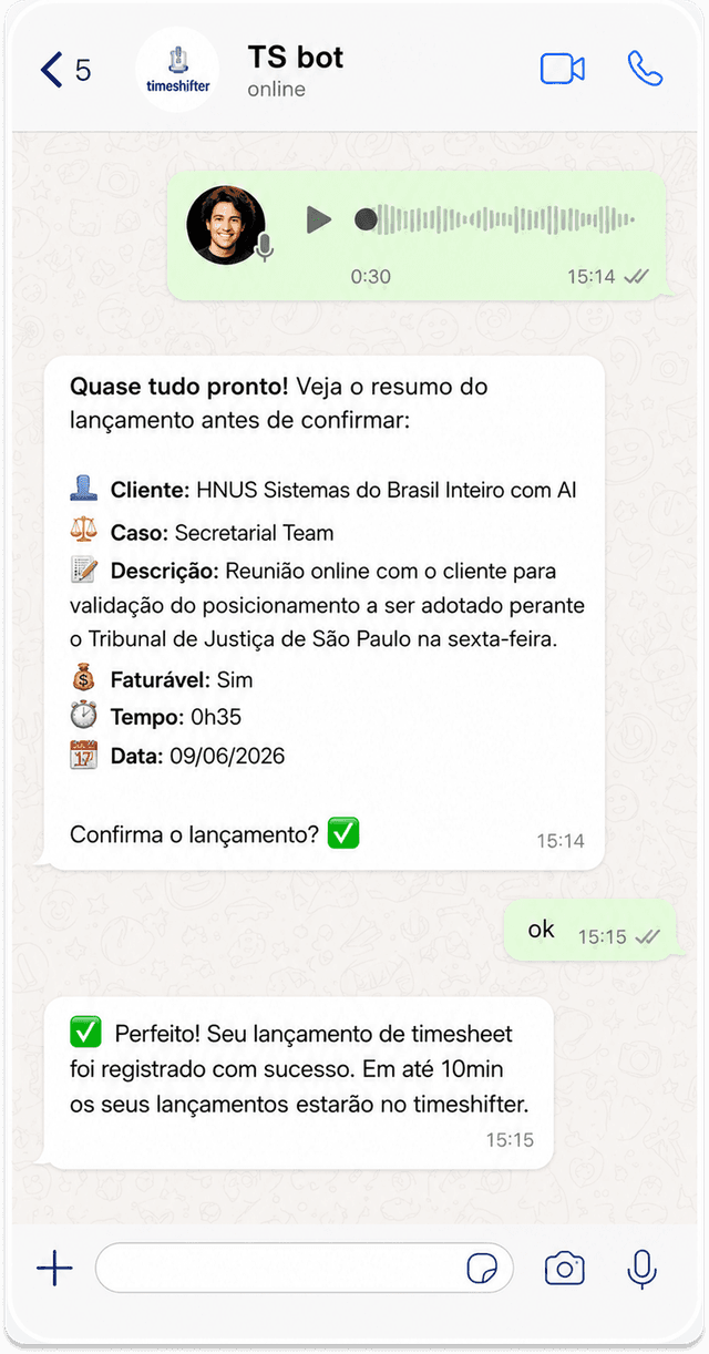 timeshifter no WhatsApp